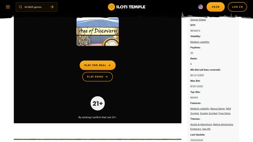 Age of Discovery — Paytable and symbol values