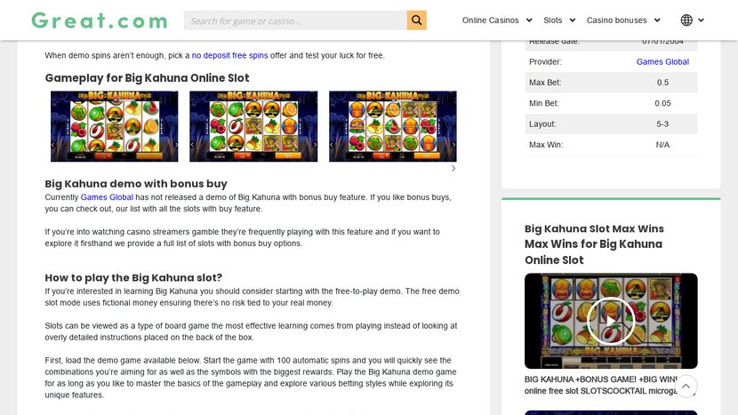 Big Kahuna — Game symbols and theme design