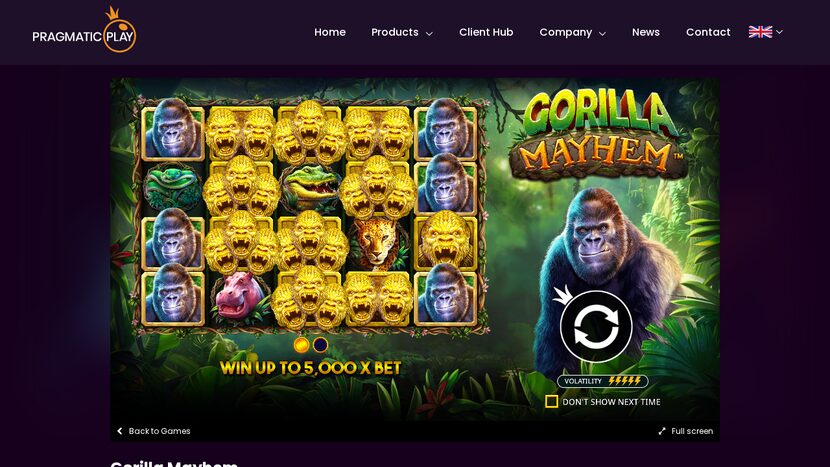Gorilla Mayhem — Game reels and symbols view