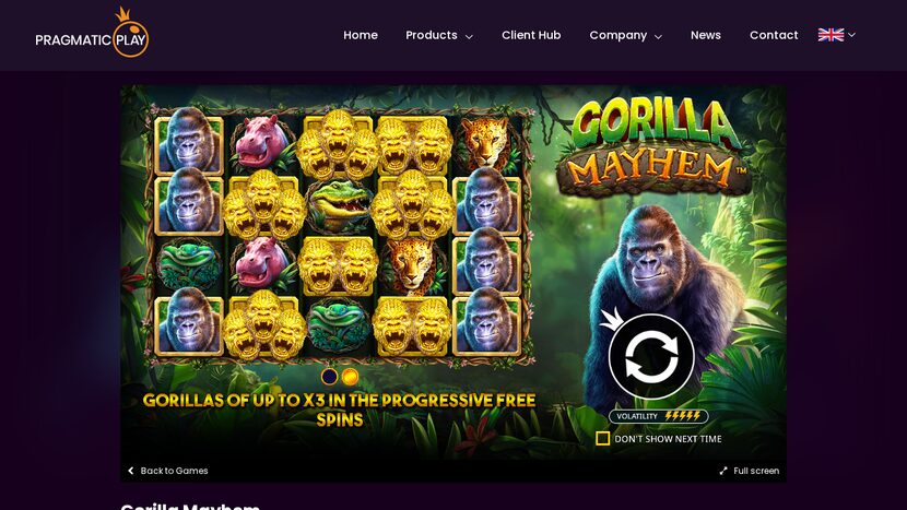 Gorilla Mayhem — Game interface overview