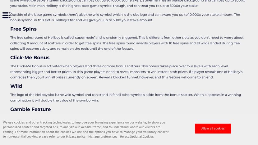 Hellboy — Bonus features and free spins in action