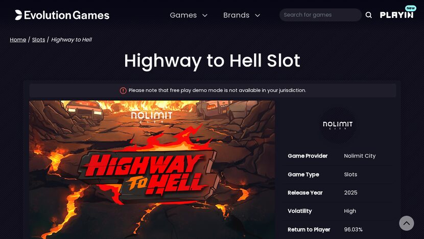Highway To Hell — gameplay screenshot from official demo