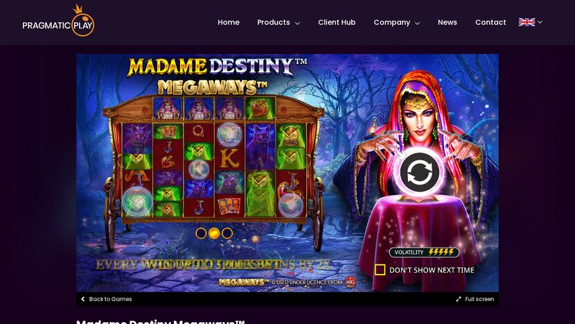 Majestic Megaways — Game interface and provider view