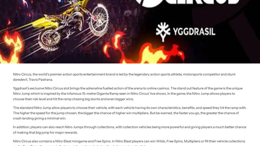 Nitro Circus — Theme, design and symbol layout