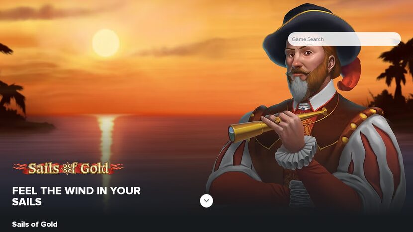 Sails Of Gold — Game interface and provider view