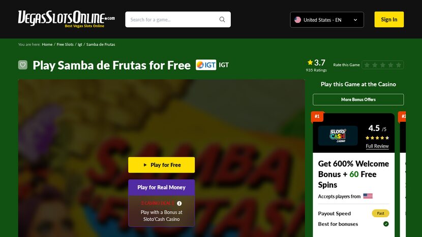 Samba De Frutas — Game overview — official provider screenshot