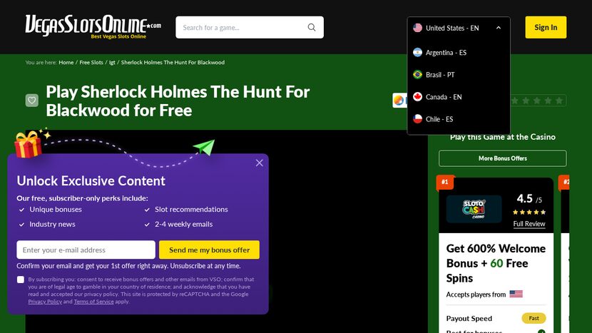 Sherlock Holmes The Hunt For Blackwood — Game features and interface