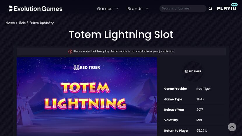 Totem Lightning — gameplay screenshot from official demo