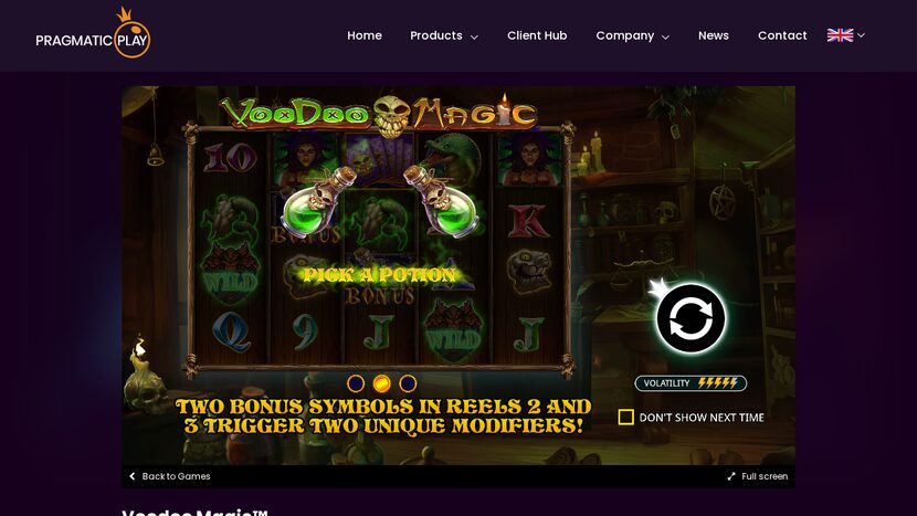 Voodoo — RTP and volatility breakdown view