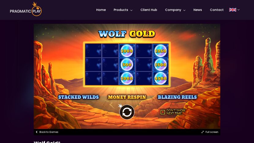 Wild Wolf — RTP and volatility breakdown view