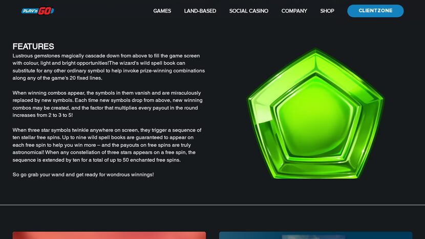 Wizard Of Gems — Game interface and provider view
